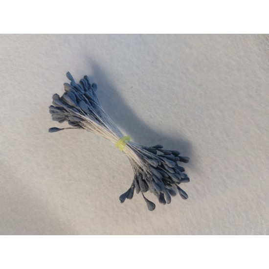 Тычинки матовые 2-3мм (серо-синие), цена за 80 шт